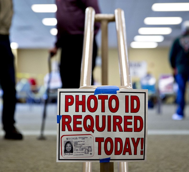 Sign that says Photo ID Required Today