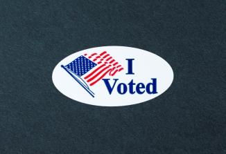 Sticker that says I Voted